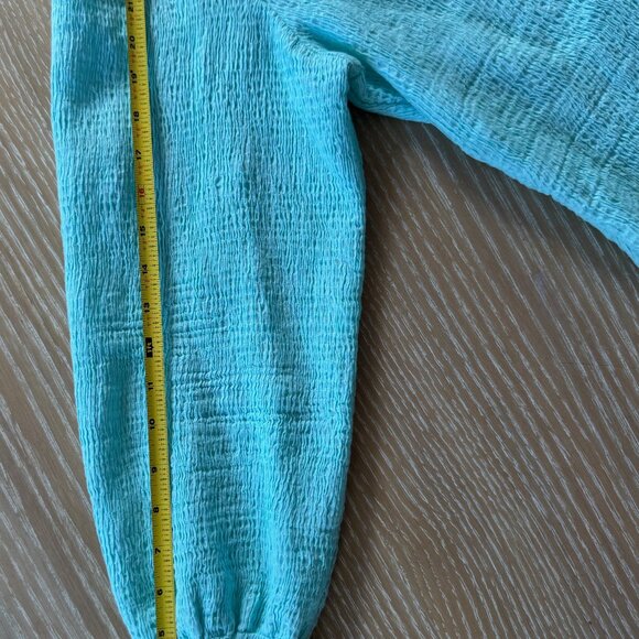 Antik Batik Voile Ruffle Cuff Long Sleeve Shirt from Paris, France NWOT, Sz M - Picture 8 of 9